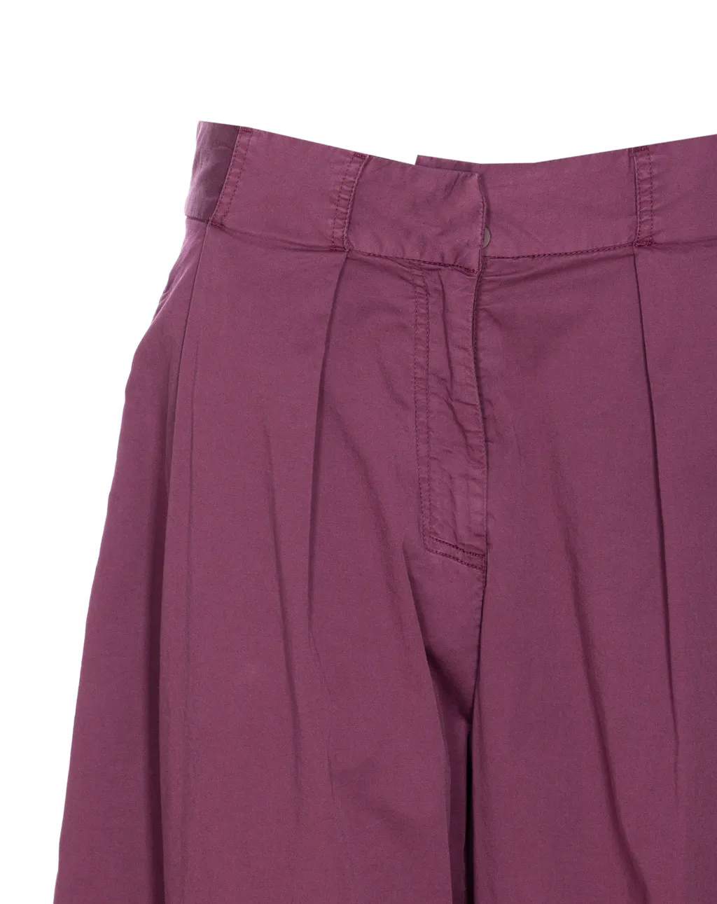 Belted Wide Leg Tapered Trousers