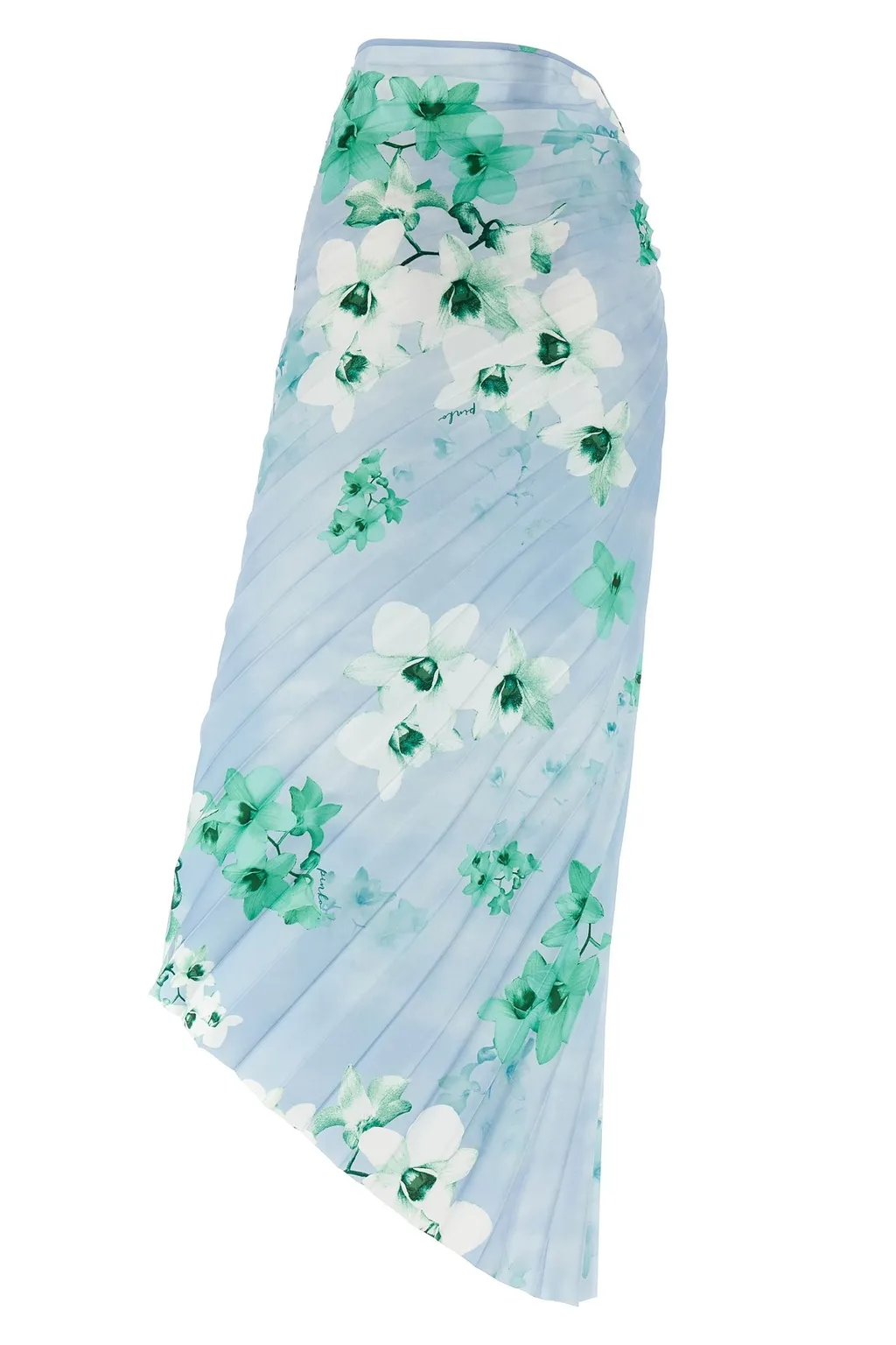 Floral Print Pleated Midi Skirt