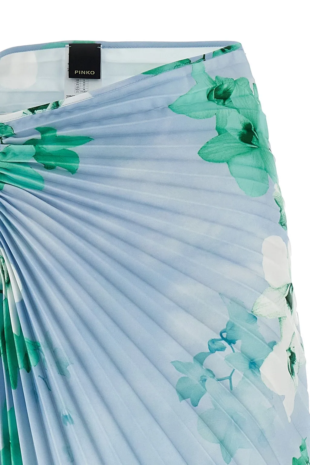 Floral Print Pleated Midi Skirt