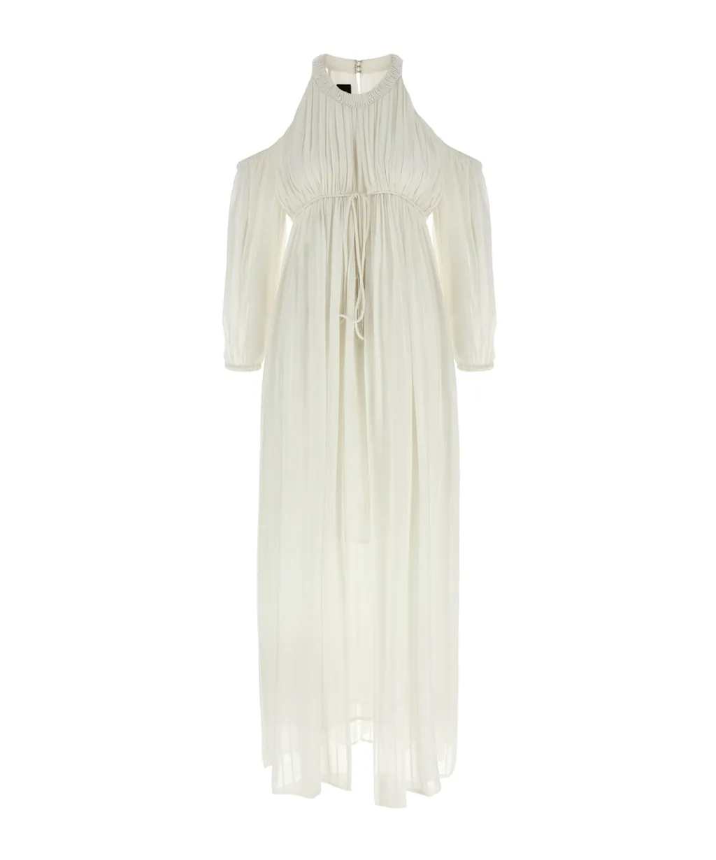Long-Sleeved Pleated Midi Dress