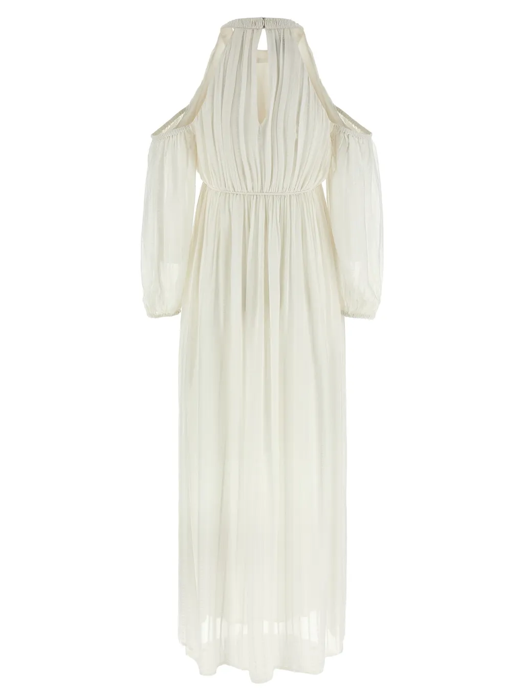 Long-Sleeved Pleated Midi Dress
