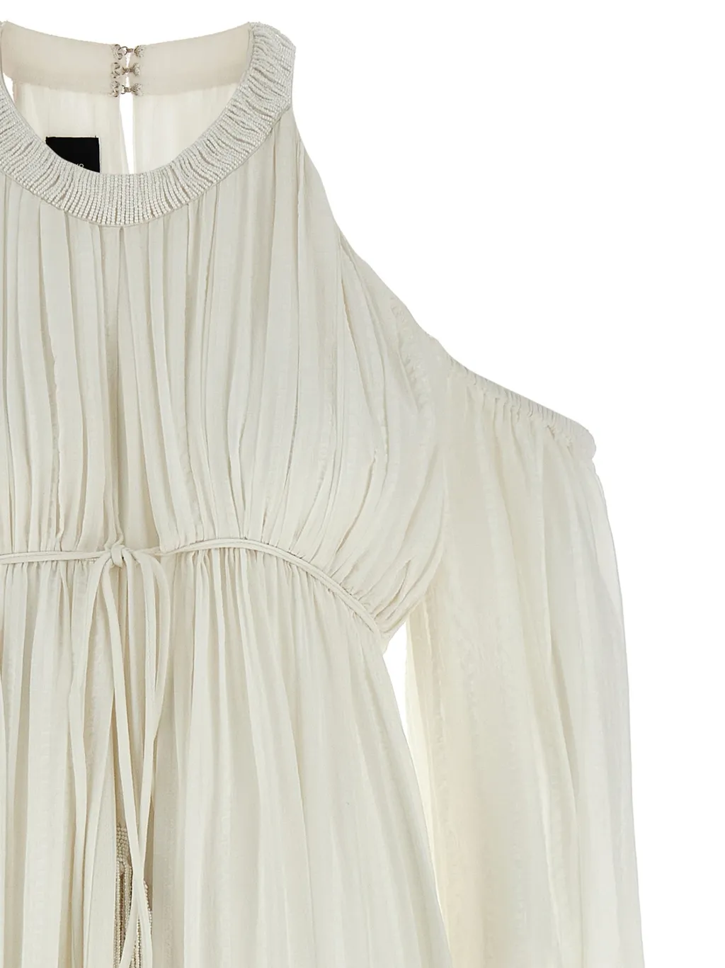 Long-Sleeved Pleated Midi Dress