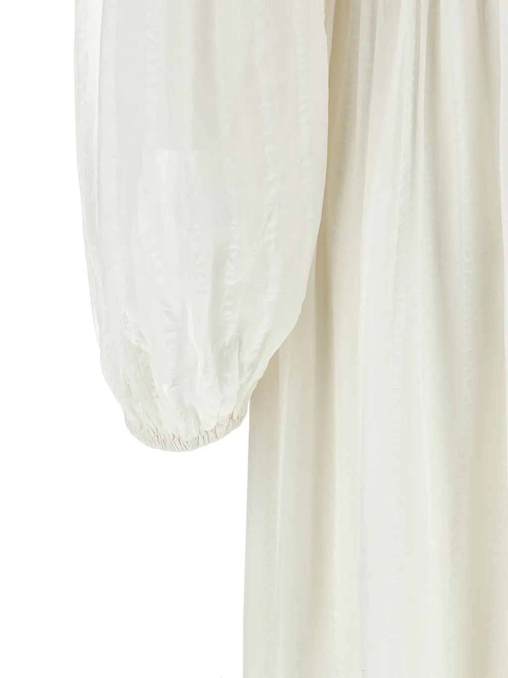 Long-Sleeved Pleated Midi Dress