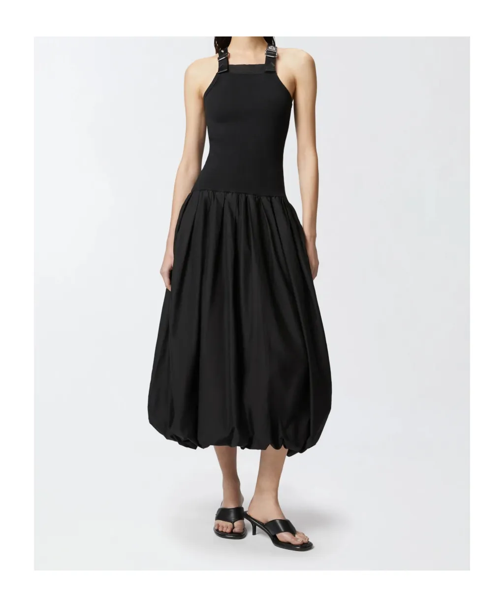 Balloon Skirt Midi Dress