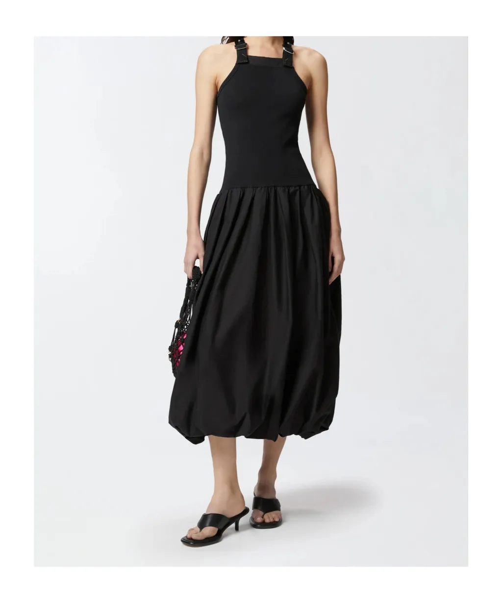 Balloon Skirt Midi Dress