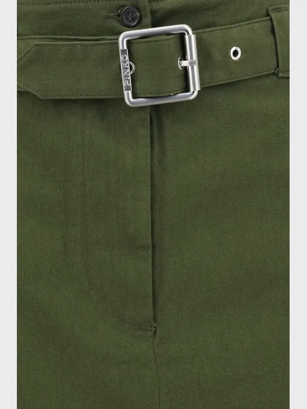 Belted Cargo Midi Skirt