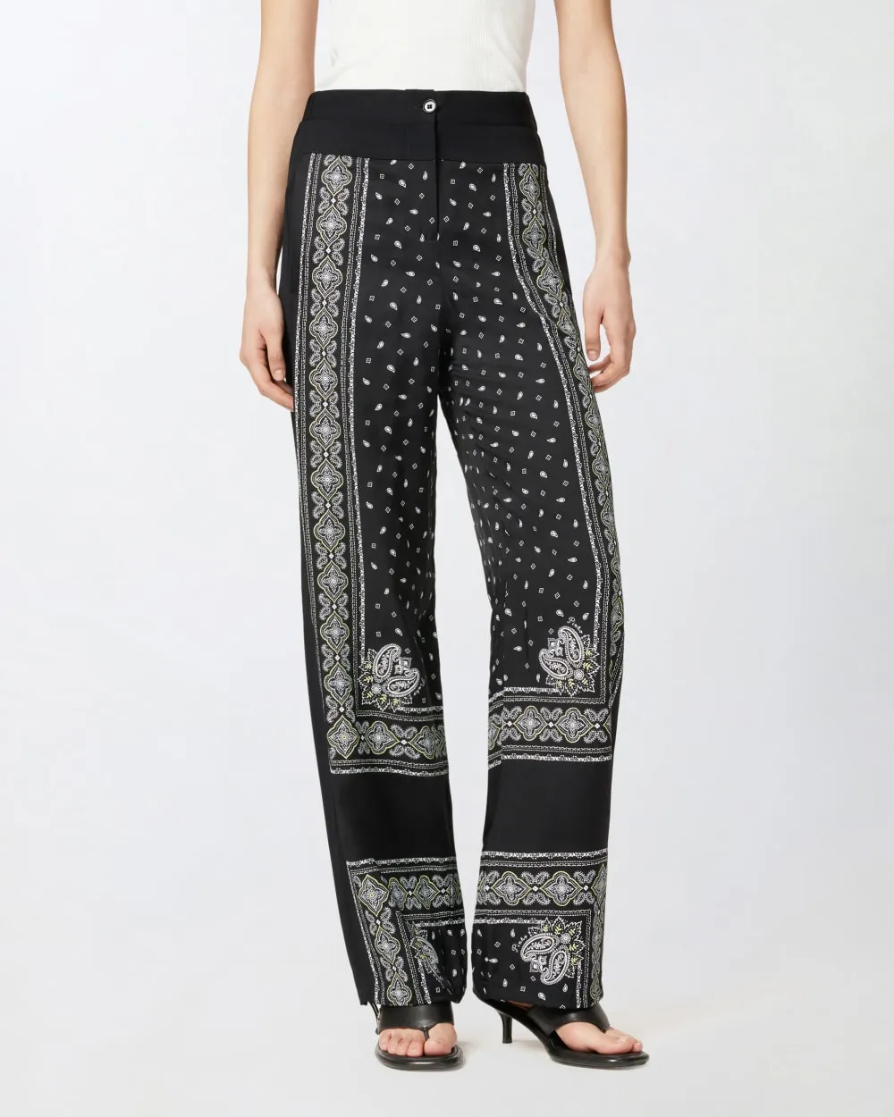 Spirito Bandana Printed Lightweight Wide-Leg Trousers