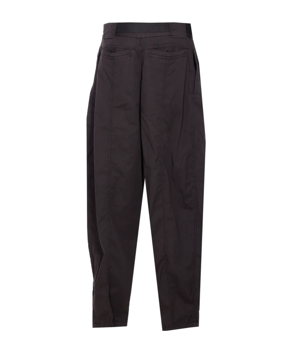 Belted Wide Leg Tapered Trousers