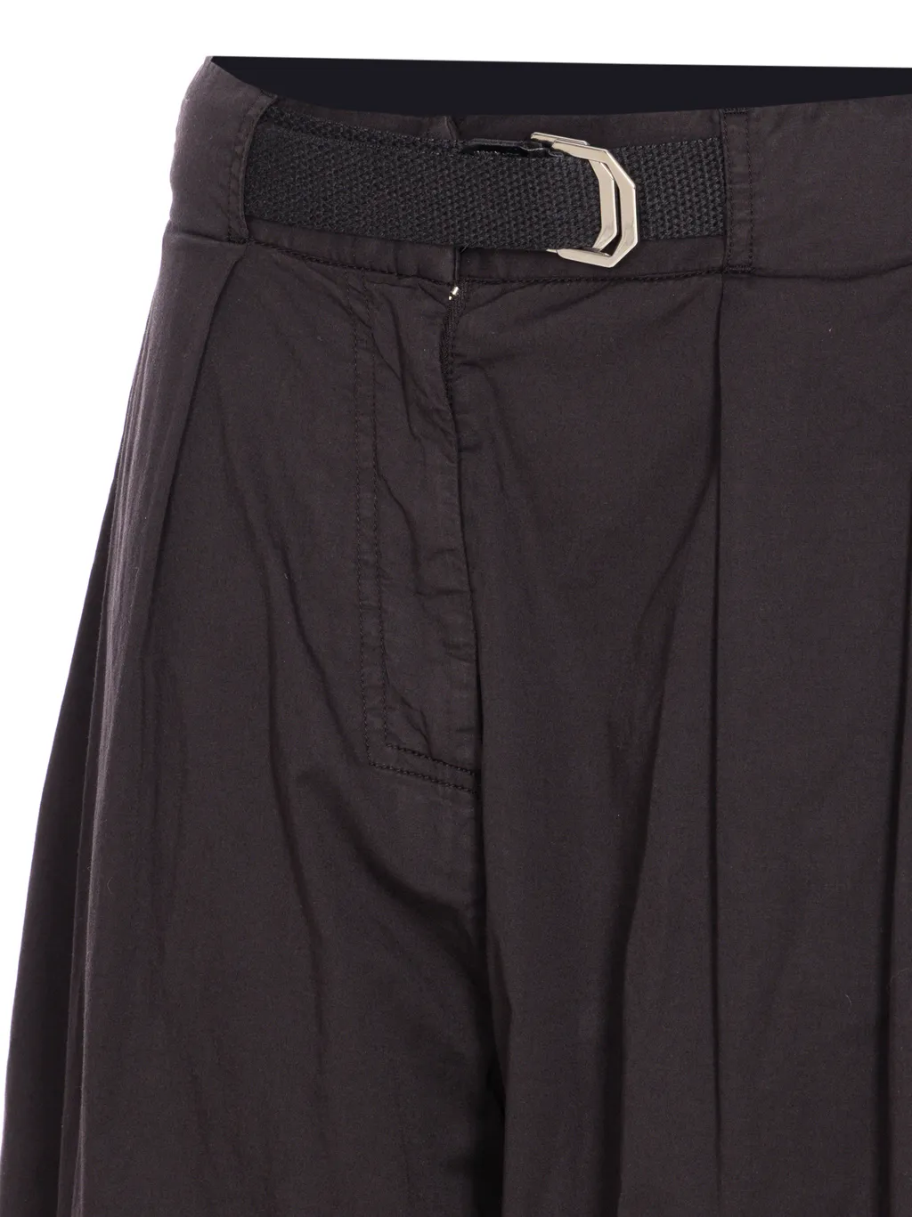 Belted Wide Leg Tapered Trousers