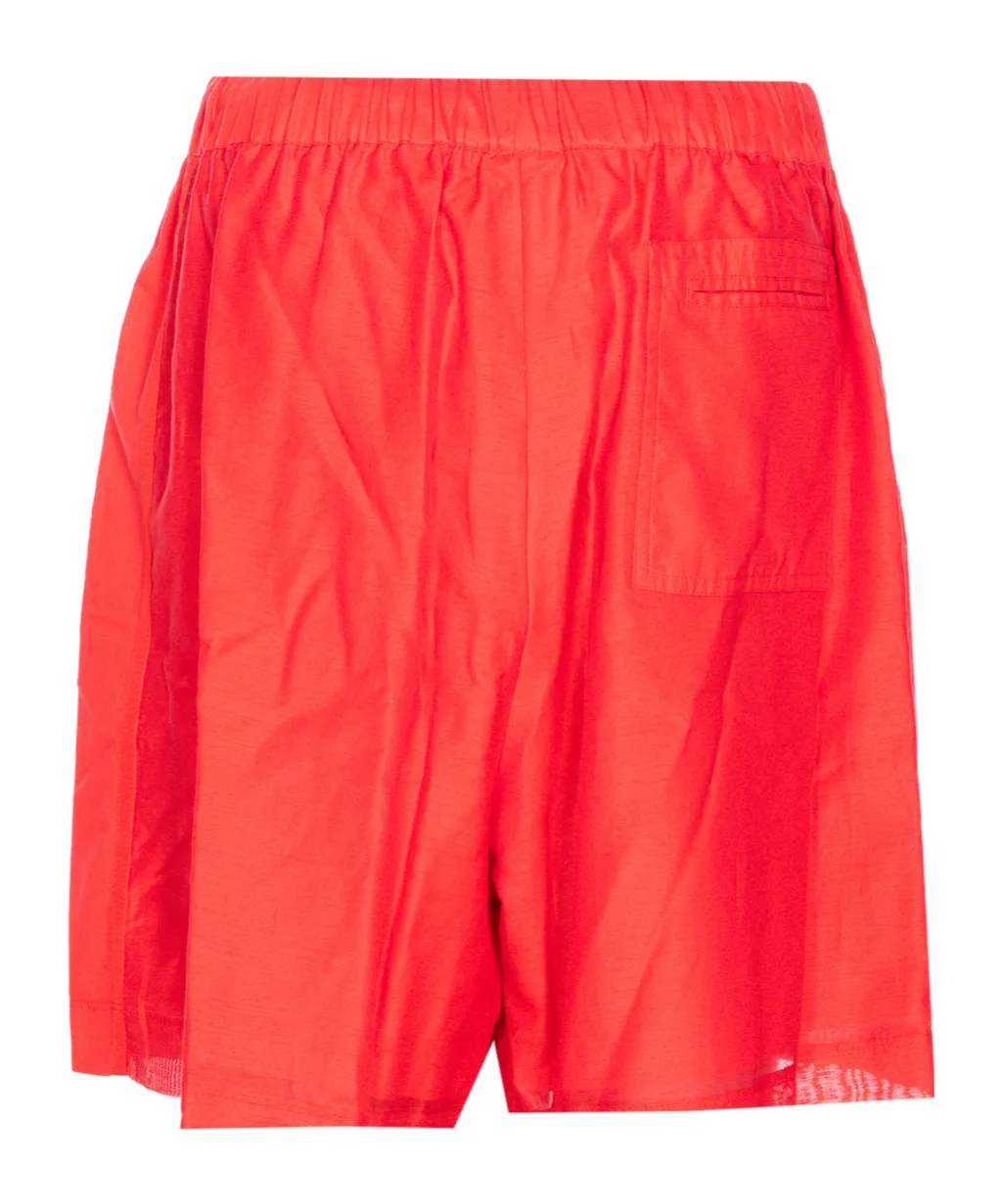 Logo Patch Wide Leg Bermuda Shorts