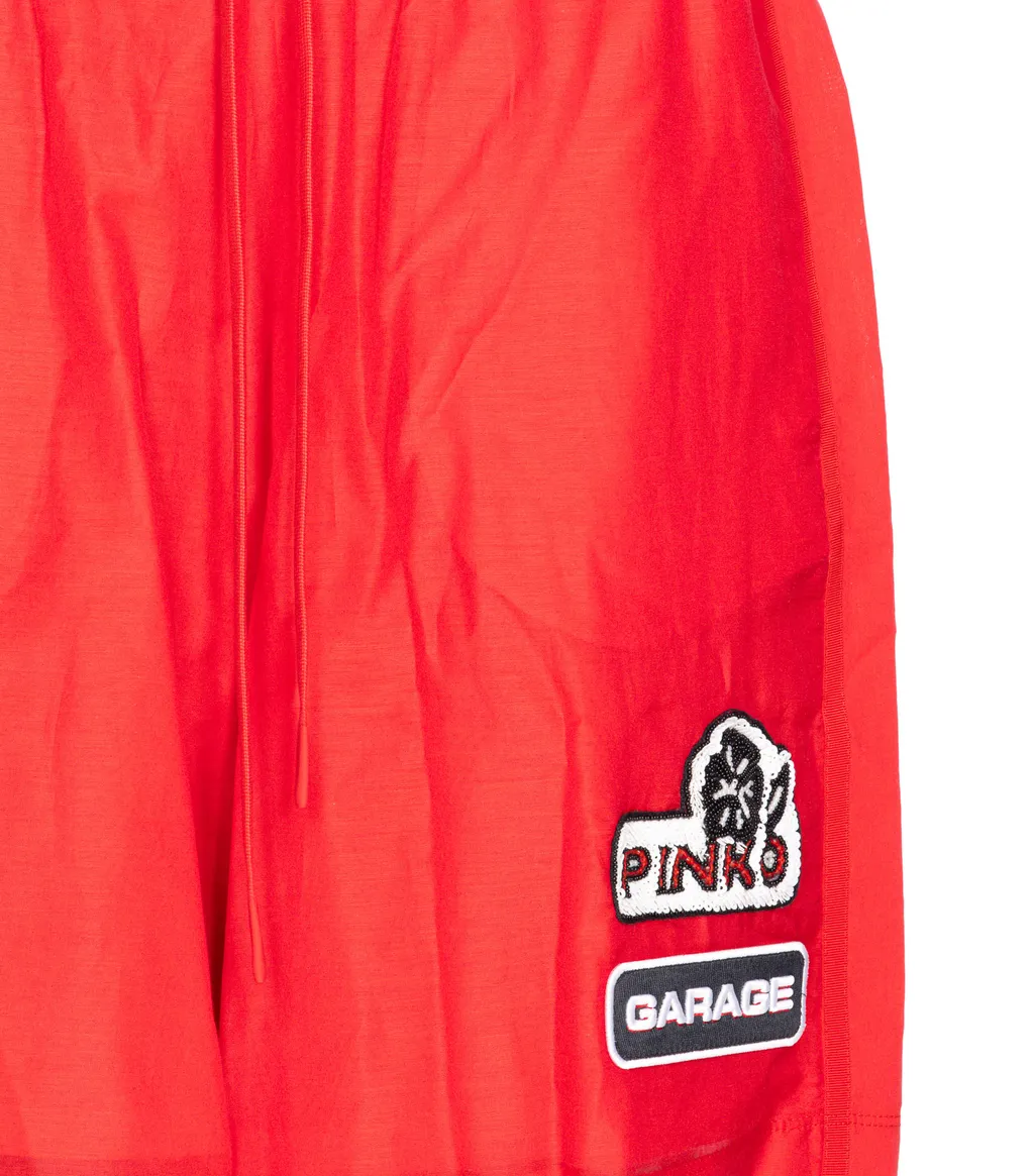 Logo Patch Wide Leg Bermuda Shorts