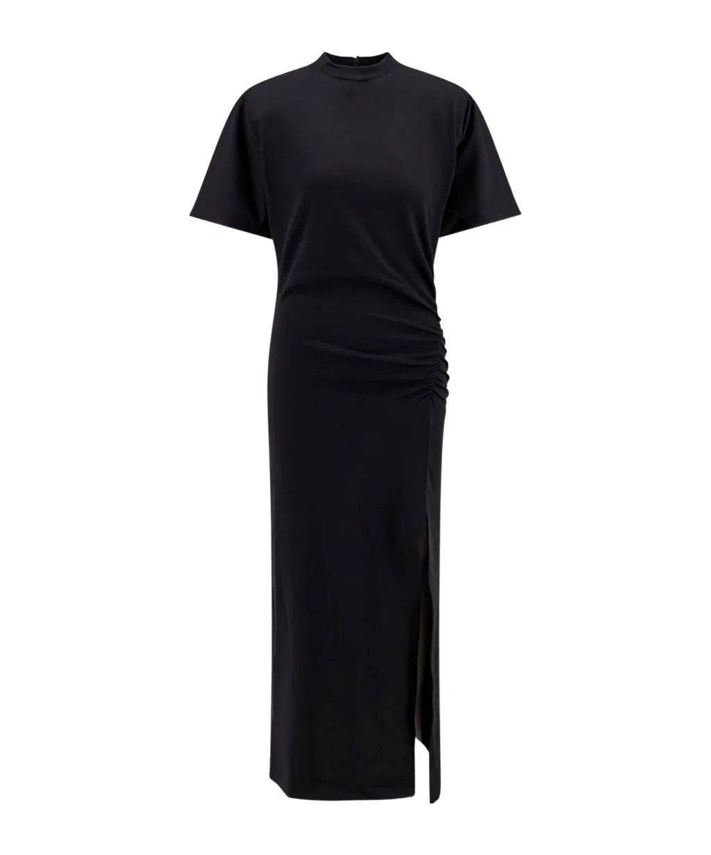 Padded Shoulders Long T-Shirt Dress