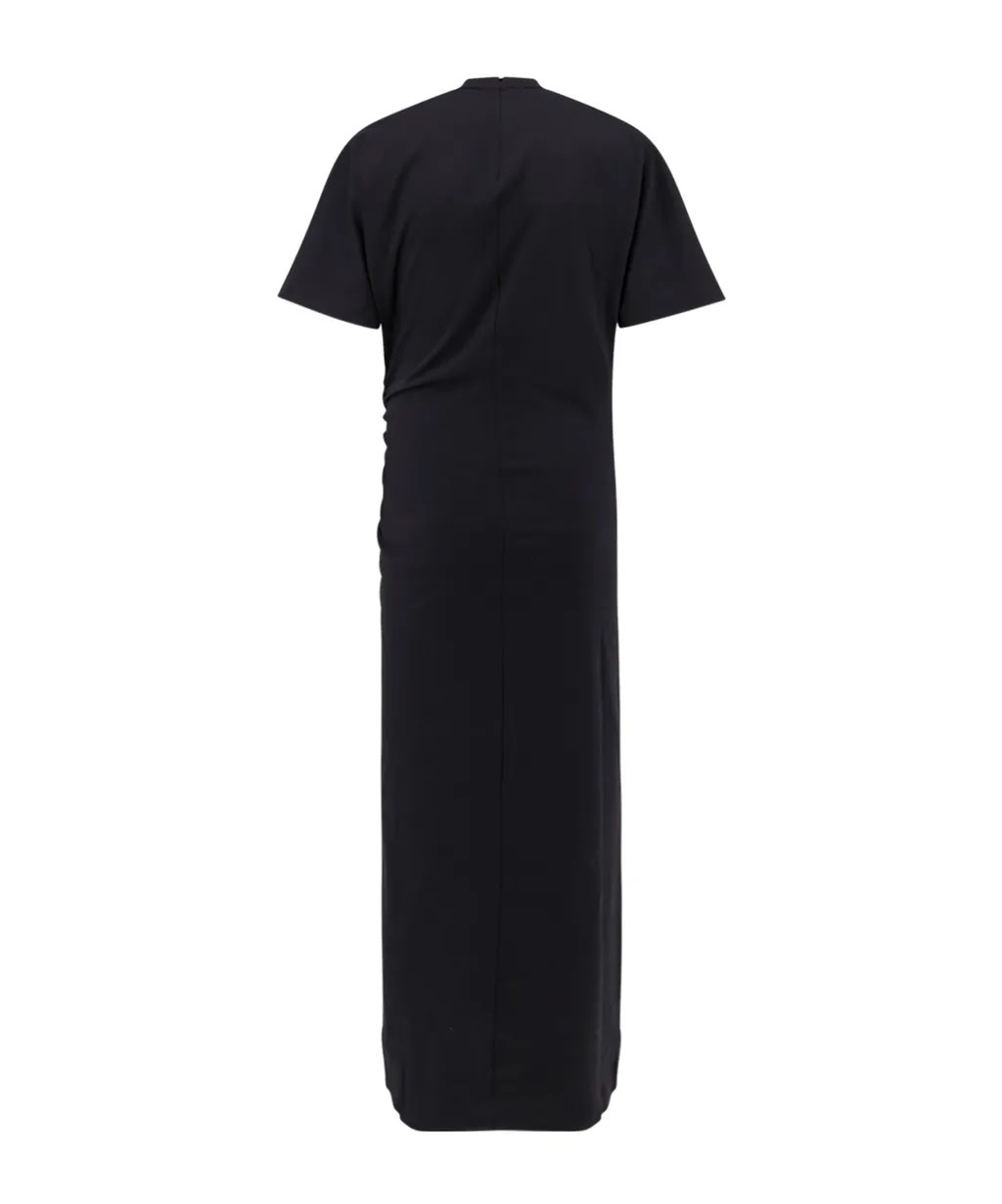 Padded Shoulders Long T-Shirt Dress