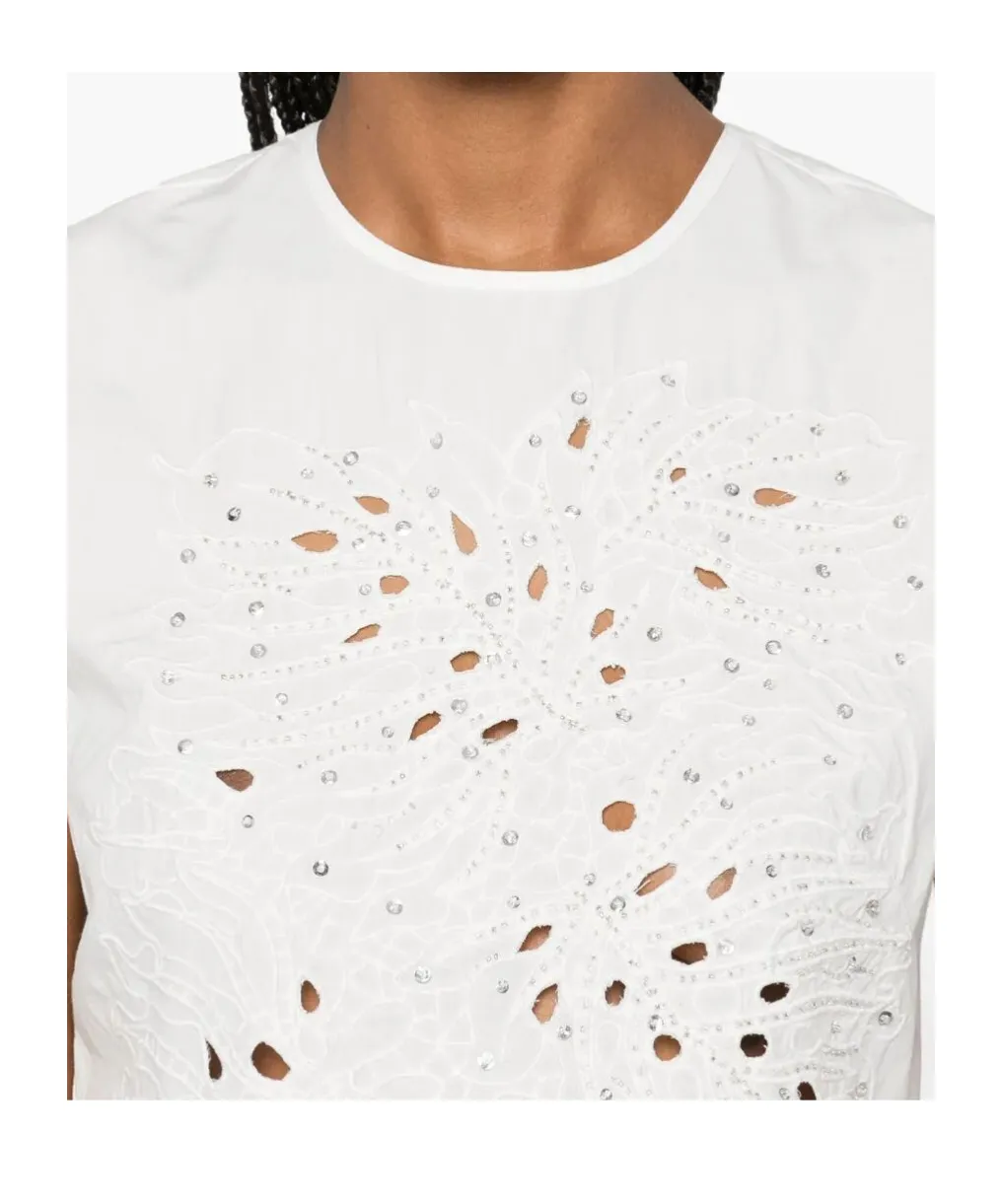 Embellished Cutout Crop Top