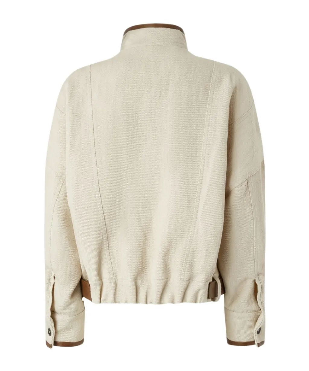 High Neck Belted Cropped Jacket