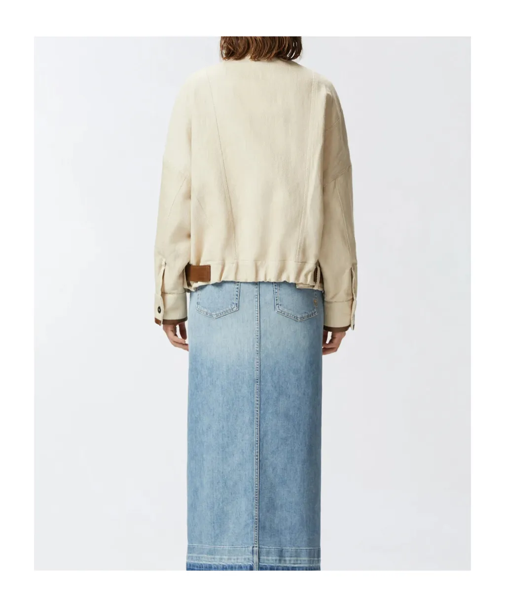 High Neck Belted Cropped Jacket