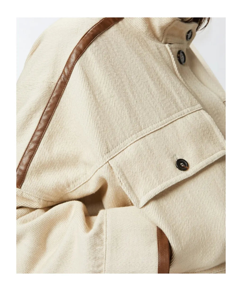 High Neck Belted Cropped Jacket