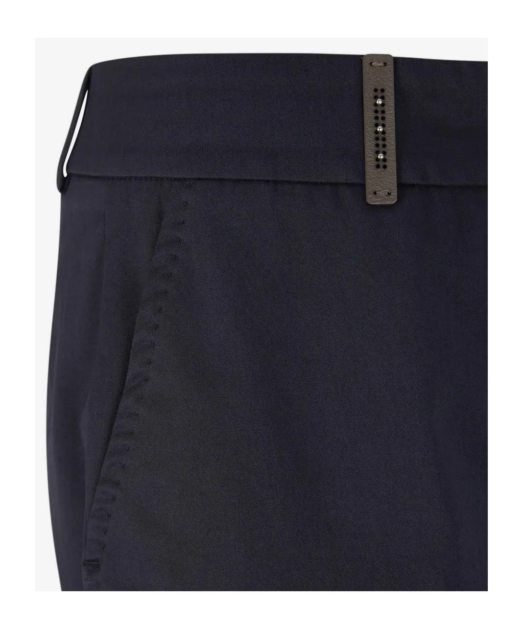 Slim-Fit Cotton Trousers