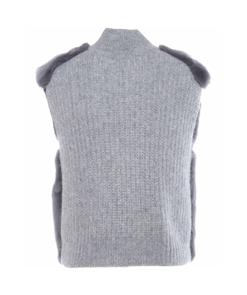 Faux-Fur Knitted Vest