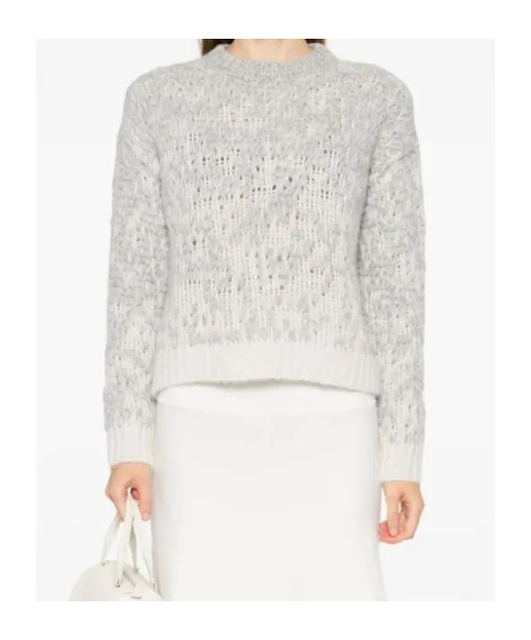 Patterned-Jacquard Lurex-Detail Sweater