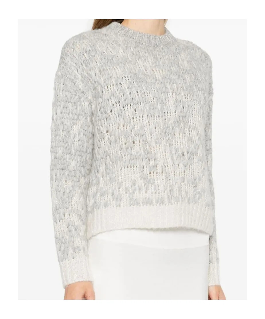 Patterned-Jacquard Lurex-Detail Sweater