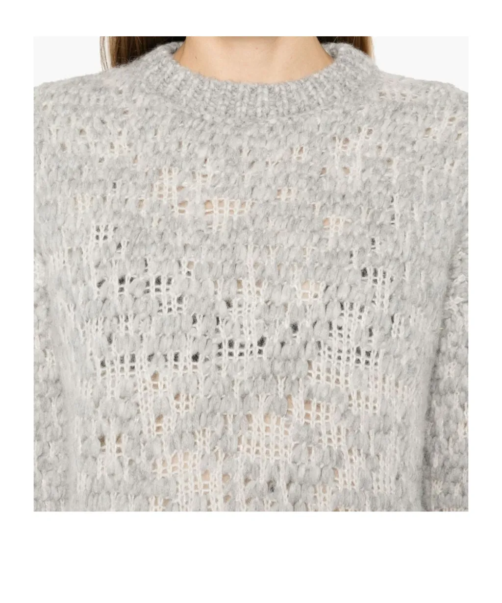 Patterned-Jacquard Lurex-Detail Sweater