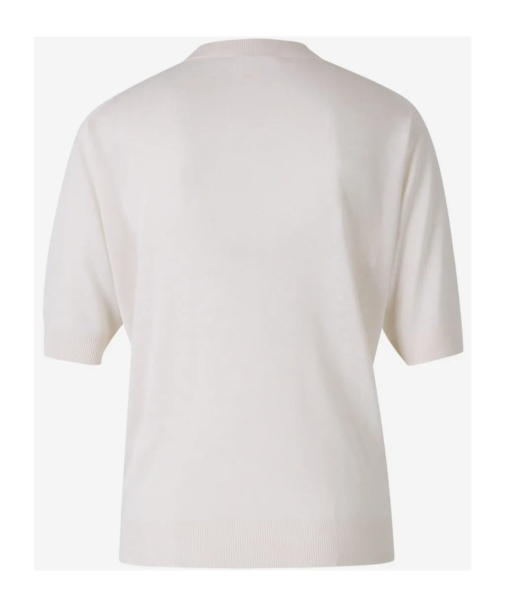 Round-Collar Short-Sleeve Sweater