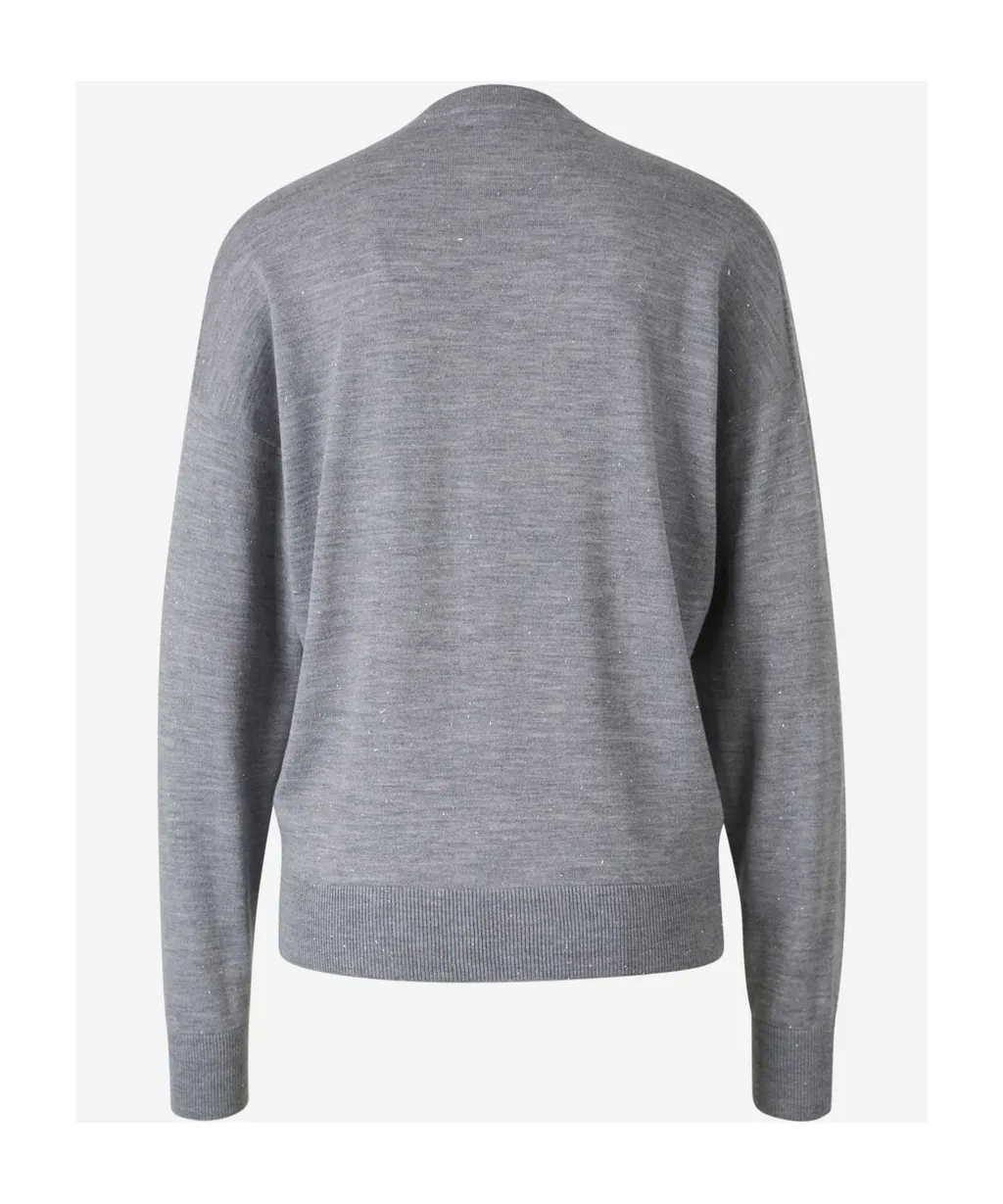 Lurex-Detail V-Neck Sweater