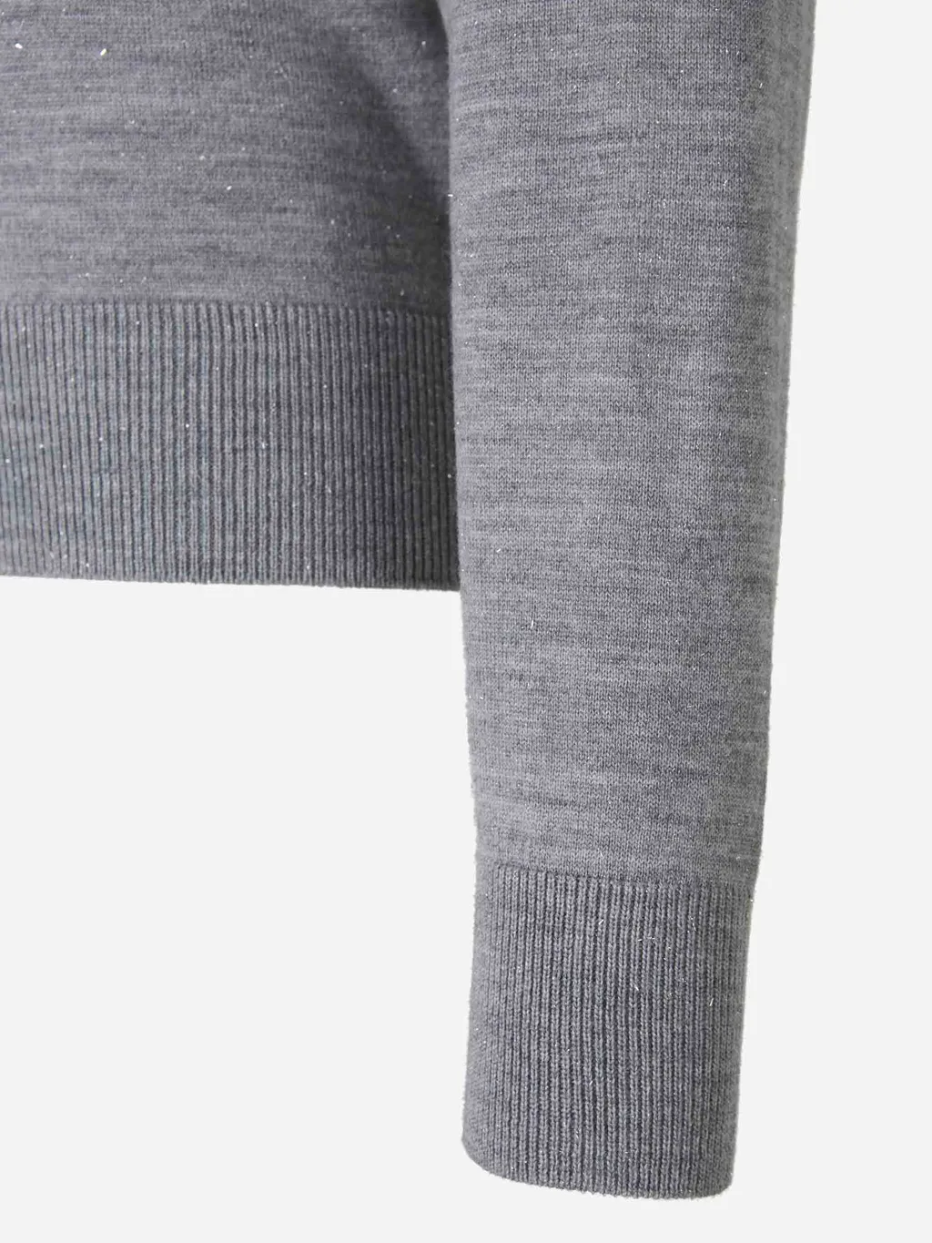 Lurex-Detail V-Neck Sweater