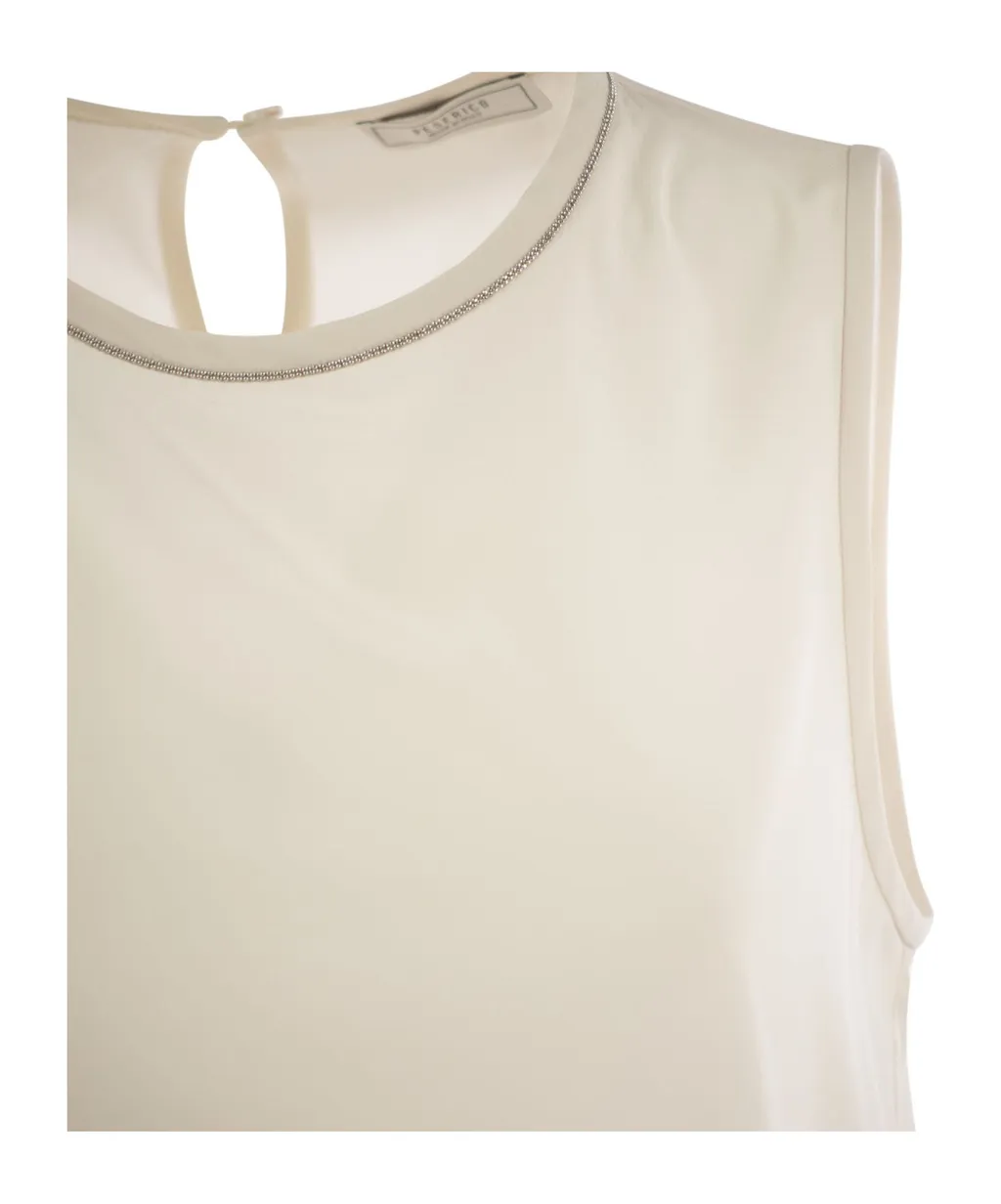 Stretch Silk Crepe Top