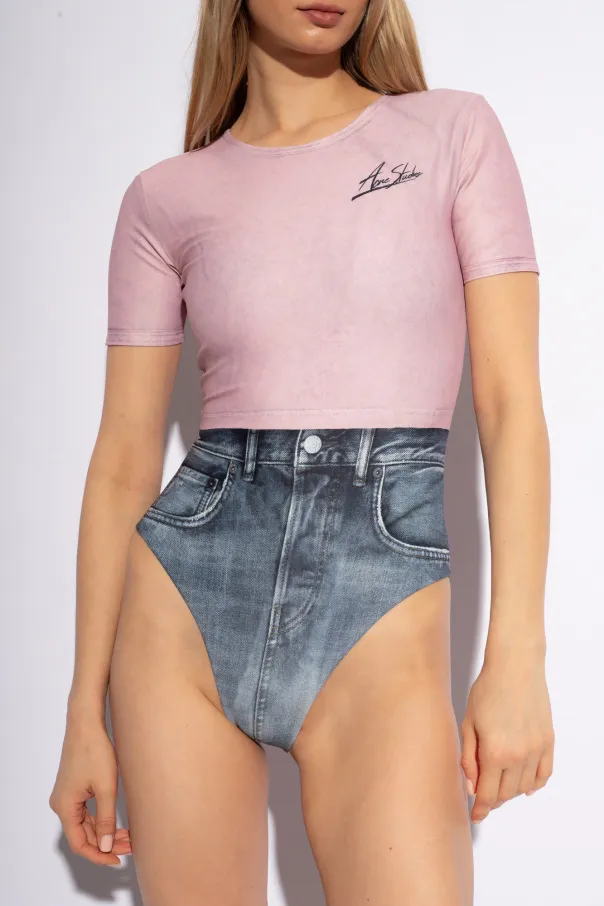 Short-Sleeved One-Piece Swimsuit