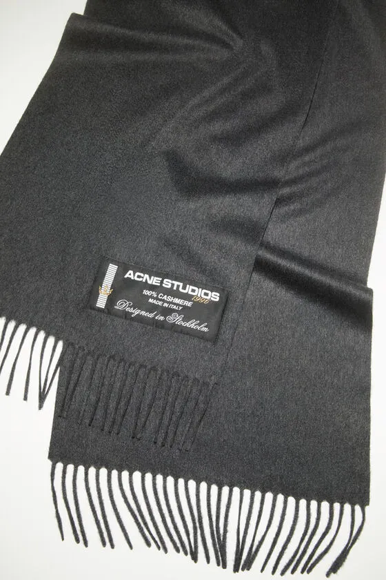 Logo-Patch Fringed Cashmere Scarf