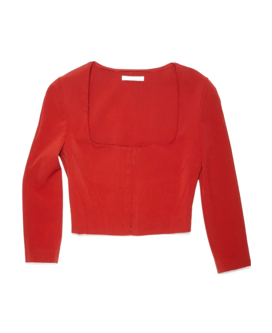Hook And Button Square Neck Blouse