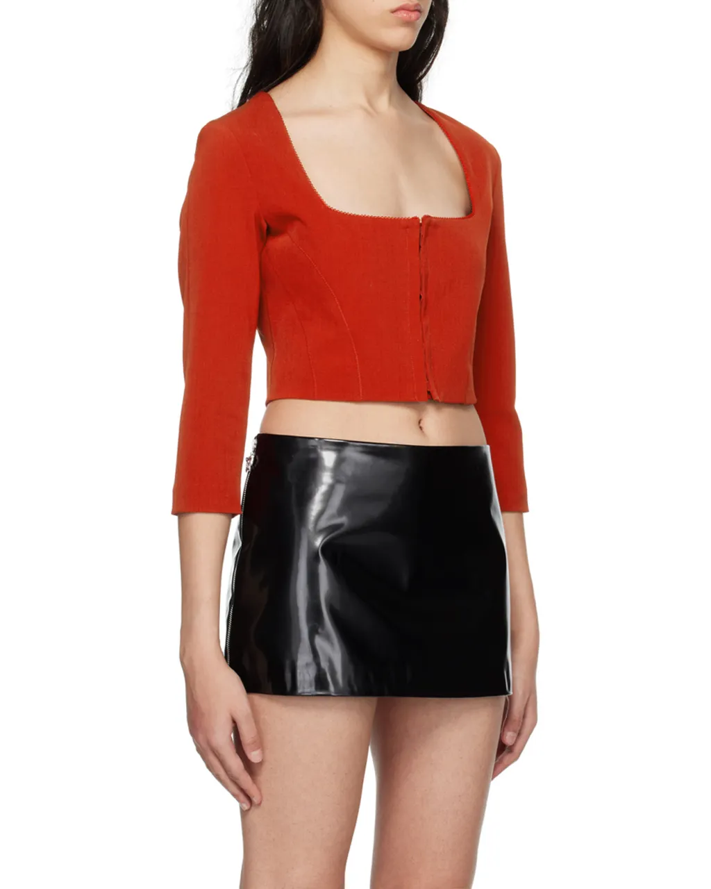 Hook And Button Square Neck Blouse