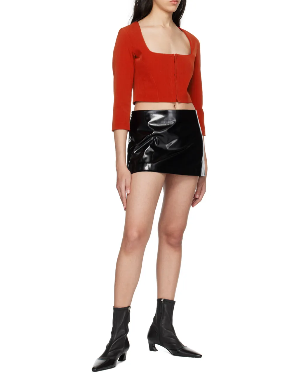 Hook And Button Square Neck Blouse