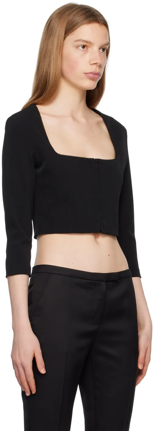 Square-Neck Cropped Blouse