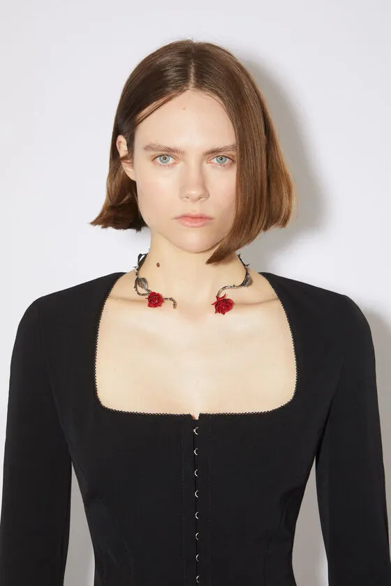 Square-Neck Cropped Blouse