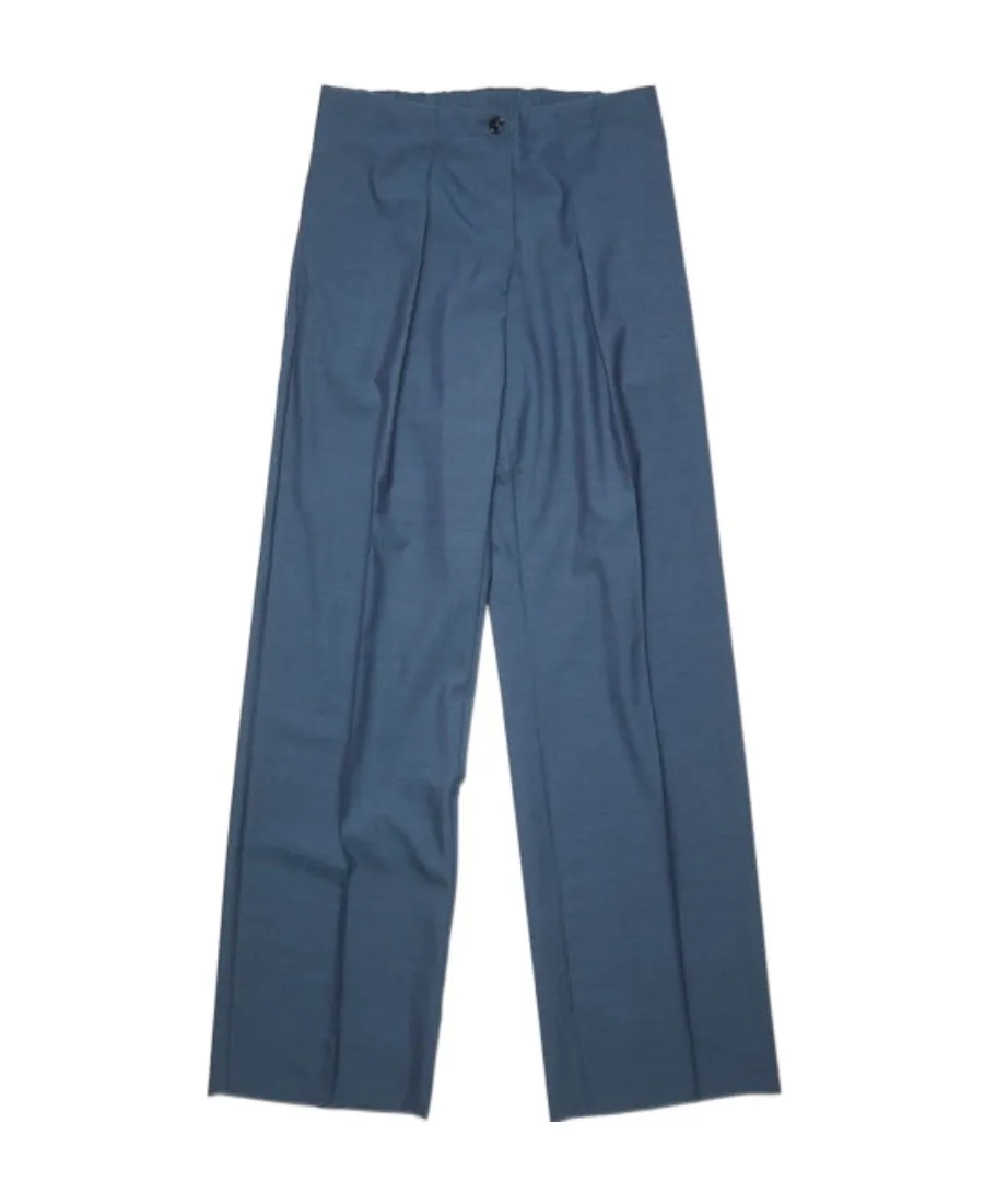 Wide-Leg Pleat-Detail Trousers