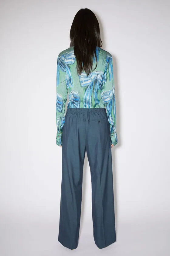 Wide-Leg Pleat-Detail Trousers
