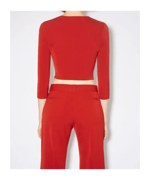 Square-Neck Cropped Blouse, 3