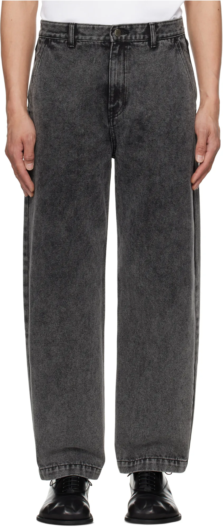 Denim Trousers With Belt Loops