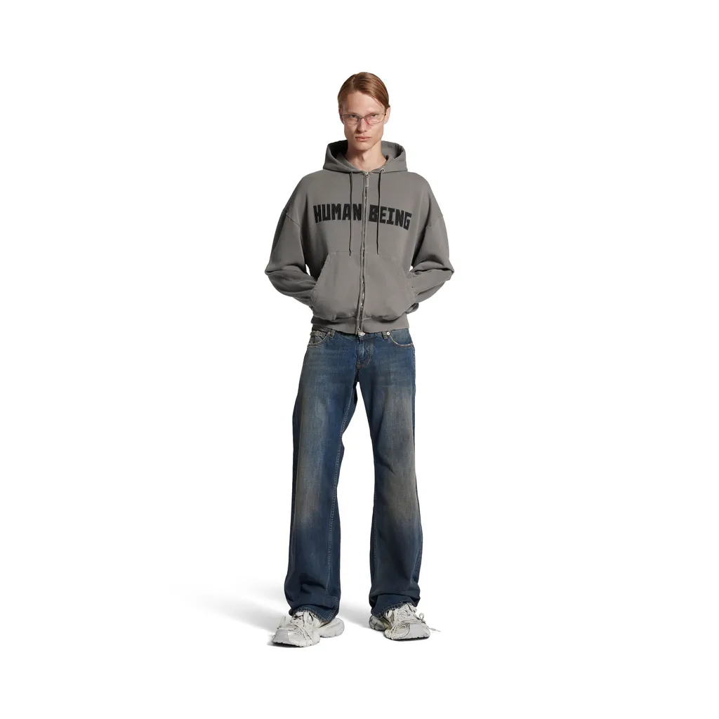 Human Being Shifted Zip-Up Hoodie