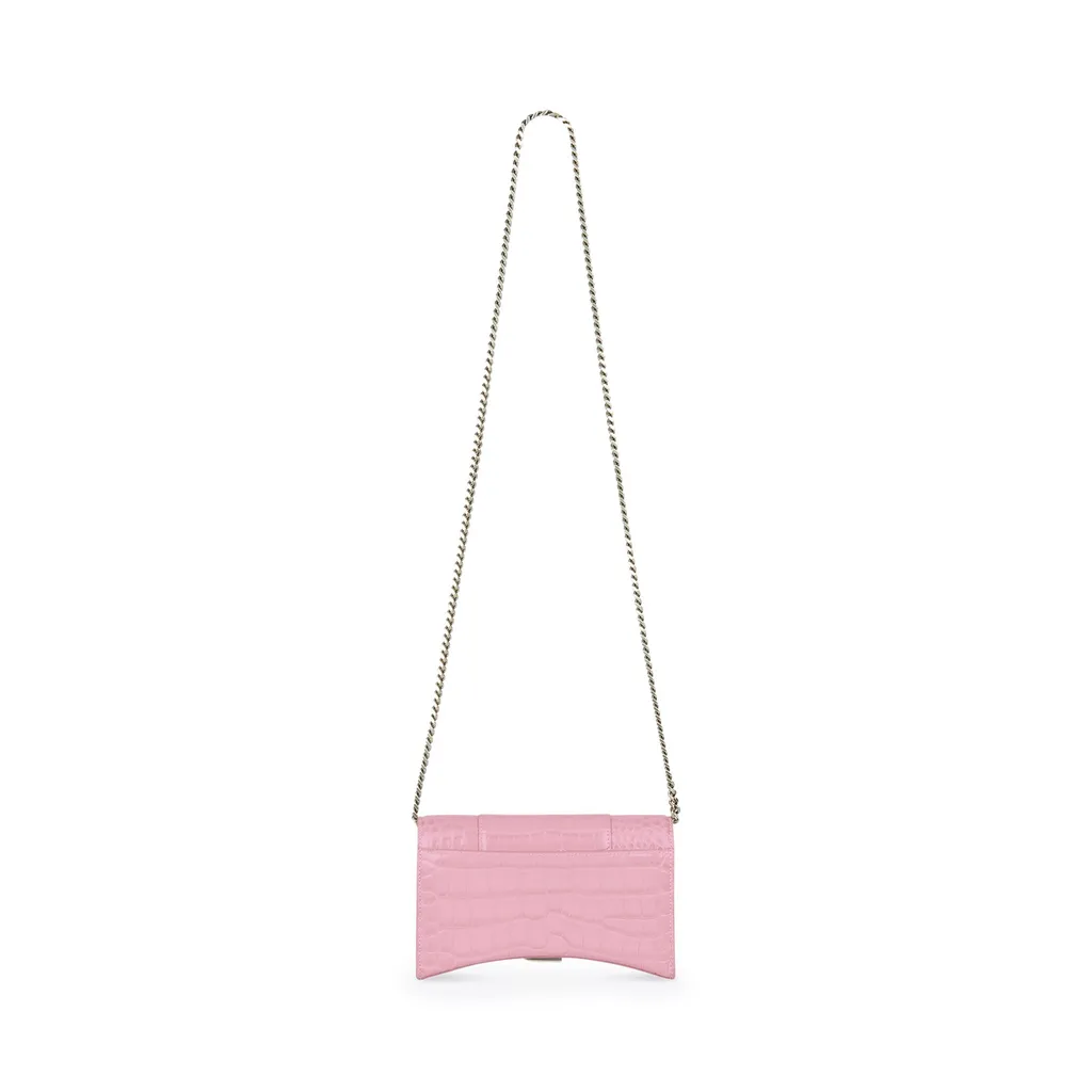 Hourglass Wallet On Chain Crocodile Embossed