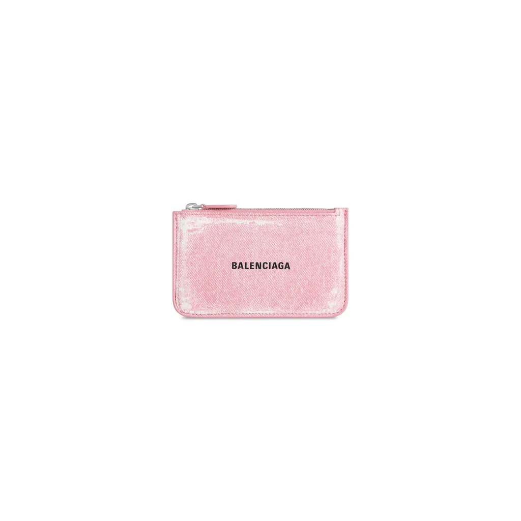 Cash Large Long Coin And Card Holder Denim Print