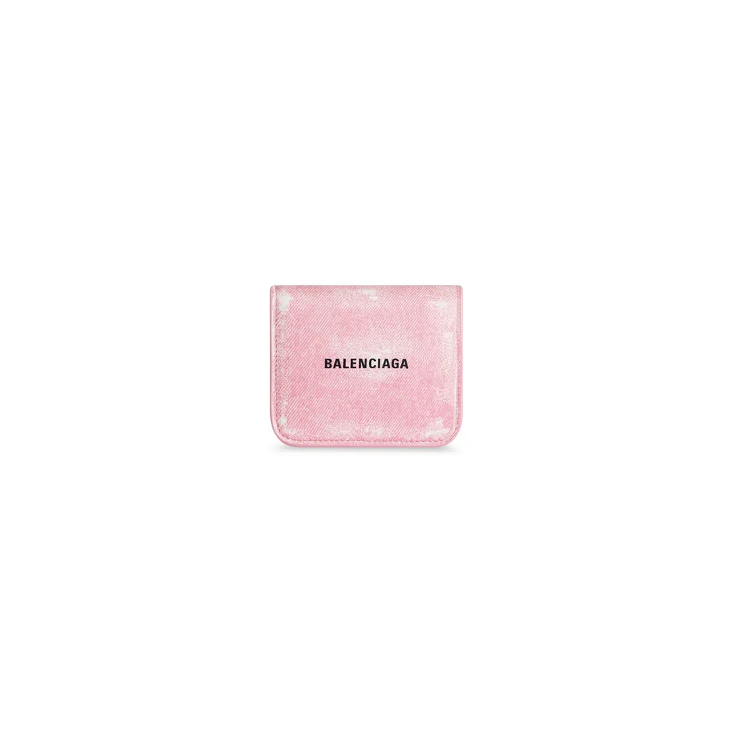 Cash Flap Coin And Card Holder Denim Print