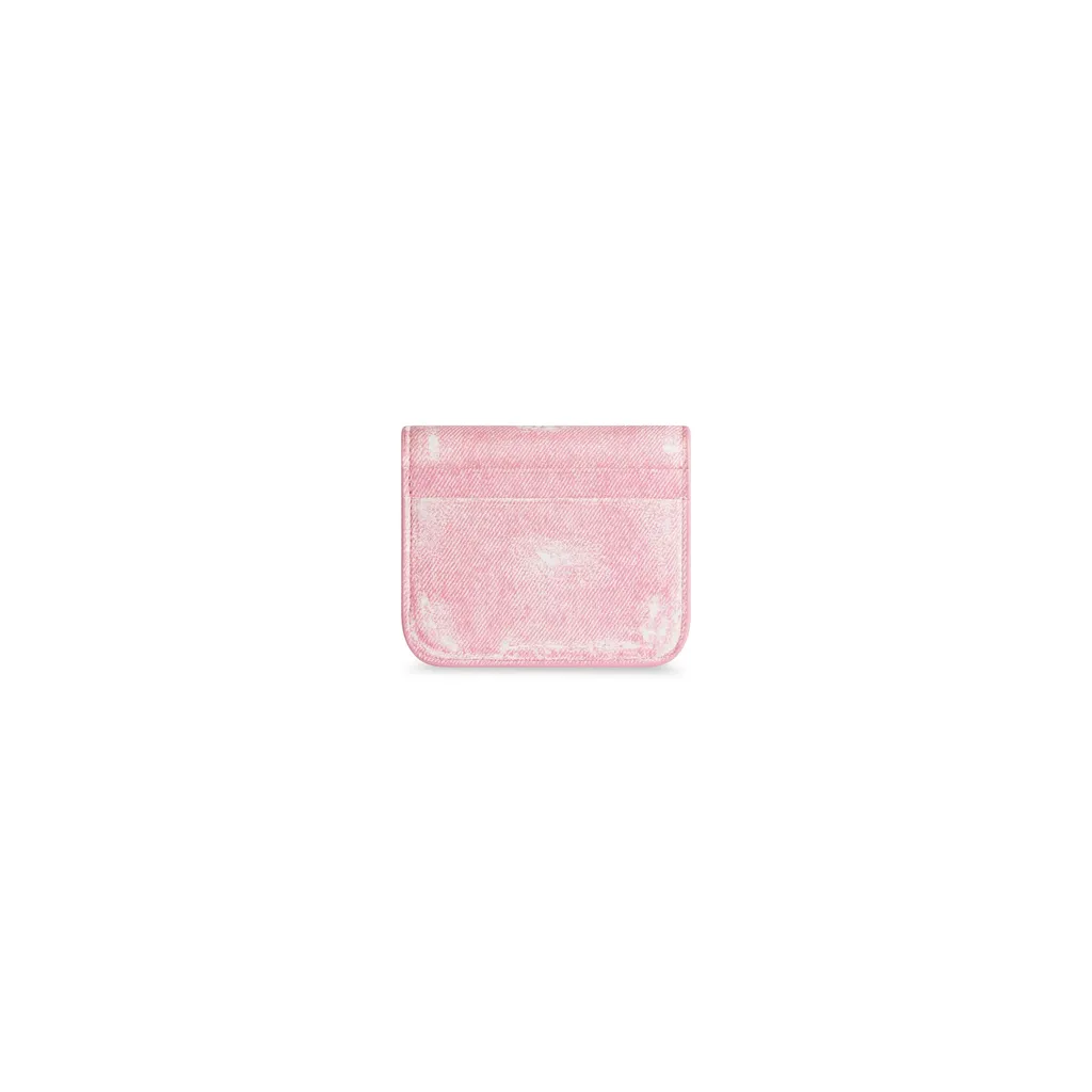 Cash Flap Coin And Card Holder Denim Print