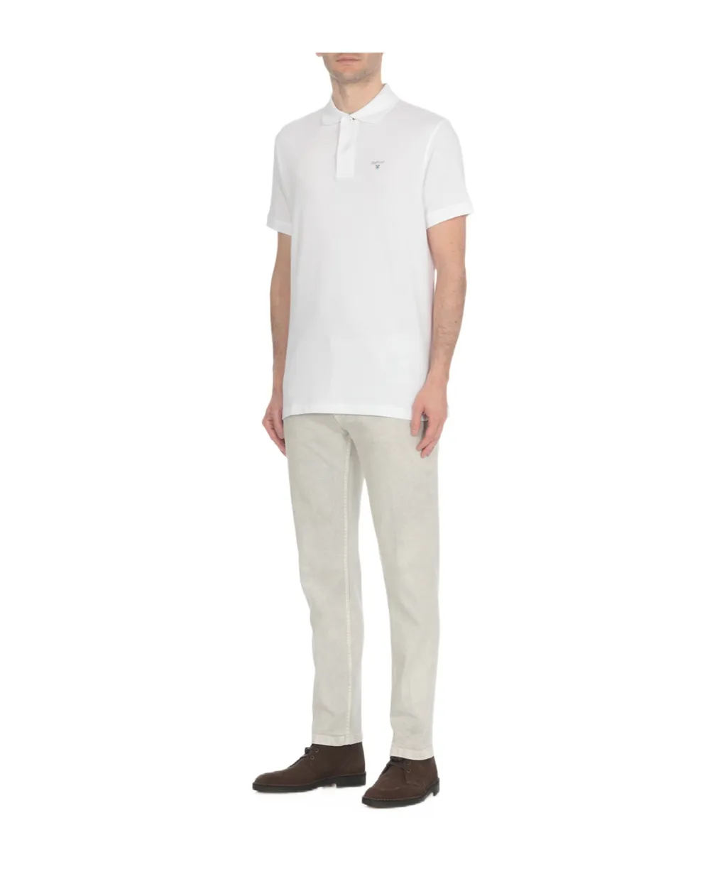 Tartan Trim Cotton Piqué Polo Shirt