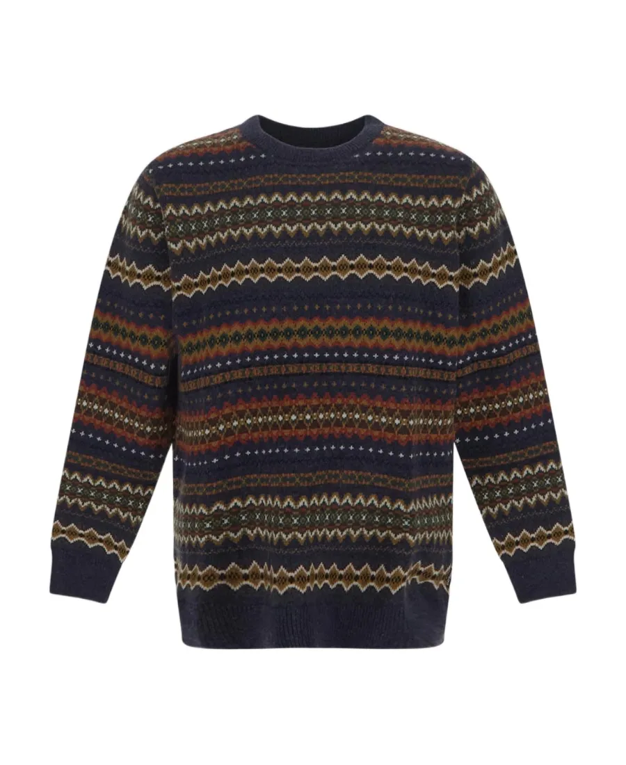Graphic-Print Wool Jumper