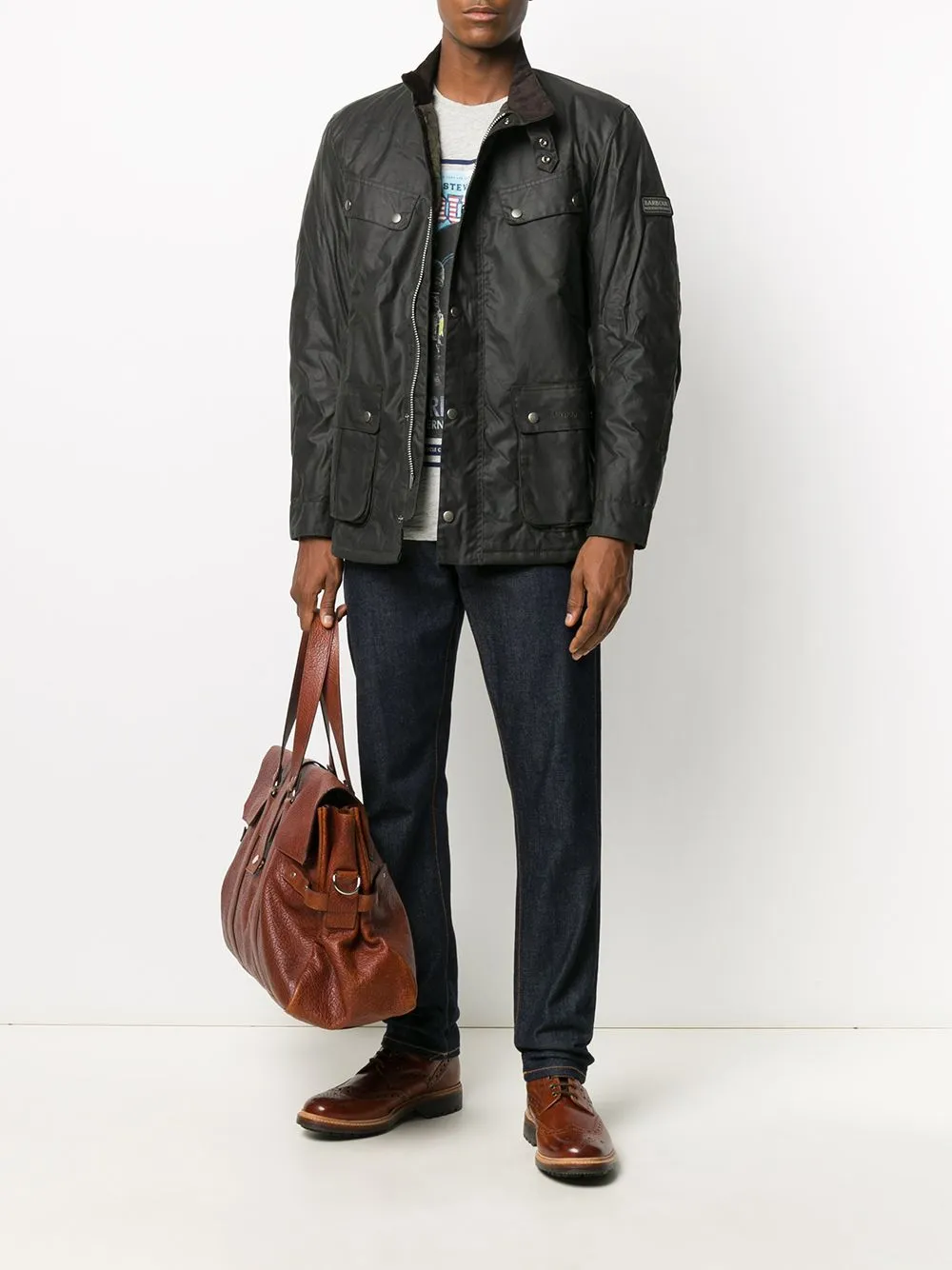 Wax-Coated Zipped Jacket