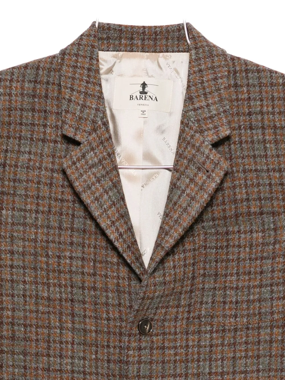 Checked Three-Button Blazer